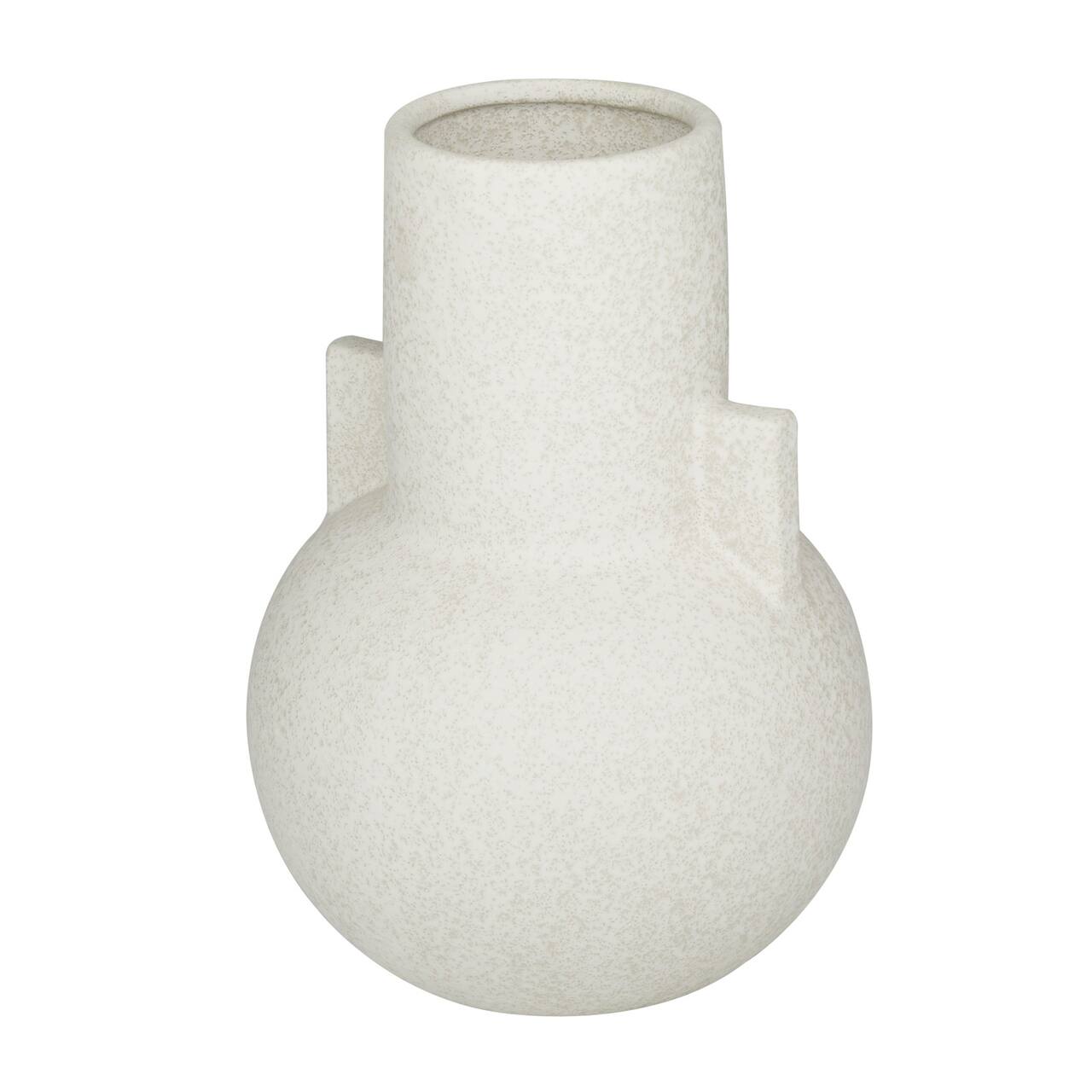 CosmoLiving by Cosmopolitan White Ceramic Modern Vase, 8" x 11"
